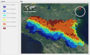 Concentrazioni medie di PM10 risultanti in RIAT+